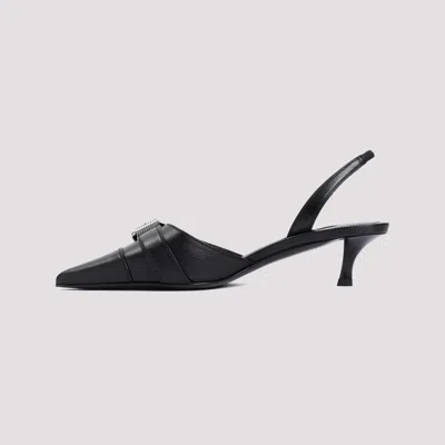 Givenchy Voyou Buckled Textured-leather Slingback Pumps In Black