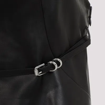 Givenchy Leather Sleeveless Belted Mini Dress In Black