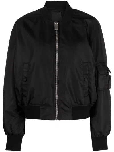 Givenchy Black Logo Nylon Bomber Jacket In Multicolor