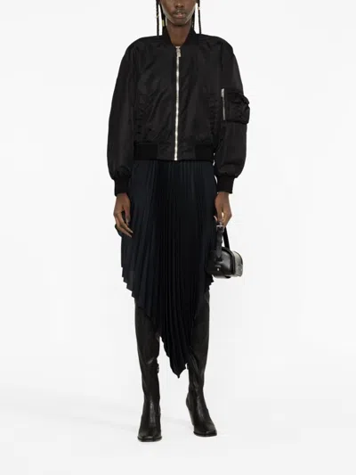 Givenchy Black Logo Nylon Bomber Jacket In Multicolor