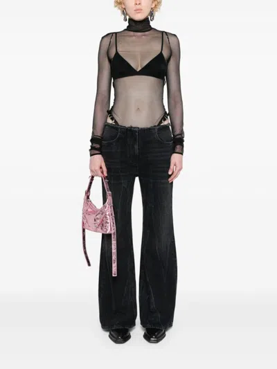 Givenchy Women Wide-leg Denim Cotton Jeans In Multicolor
