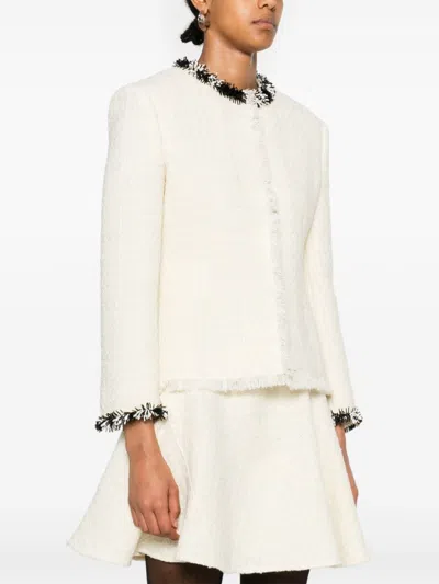 Givenchy Tweed Short Jacket With Beaded Trim In Multicolor