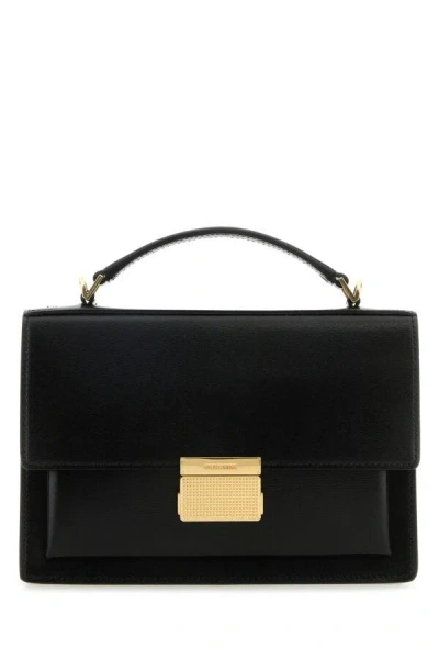 Golden Goose 'venezia' Black  Hand Bag With Lettering Logo And Clasp Closure In Black