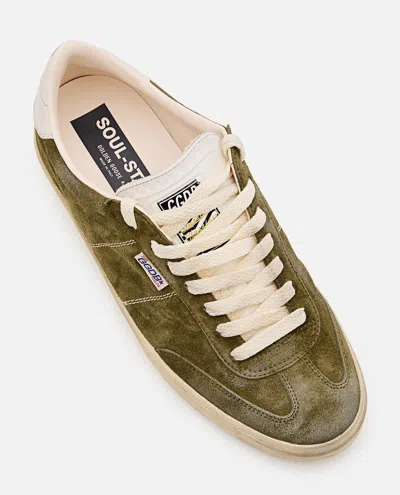 Golden Goose Soul-star Suede Upper Hf Leather Tongue Leather Heel In Green