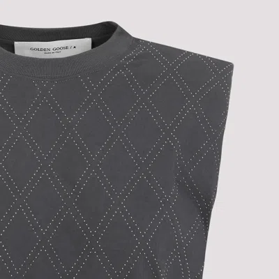 Golden Goose Journey Sleeveless Padded Shoulder T-shirt In Gray