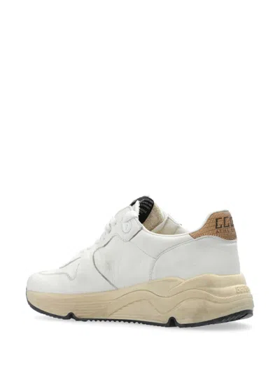 Golden Goose White Running Leather Sneakers In Multicolor