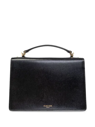 Golden Goose 'venezia' Black  Hand Bag With Lettering Logo And Clasp Closure In Multicolor