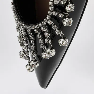 Shop Gucci Black Patent Leather Pump With Crystal Chain Women