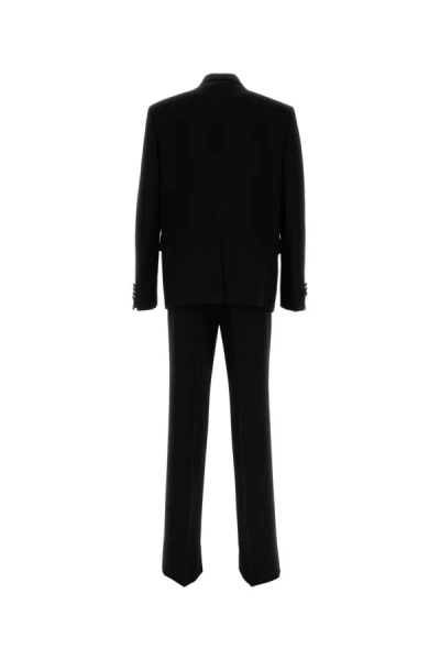 Gucci Wool Suit Double-breasted Design Structured Shoulders In Black