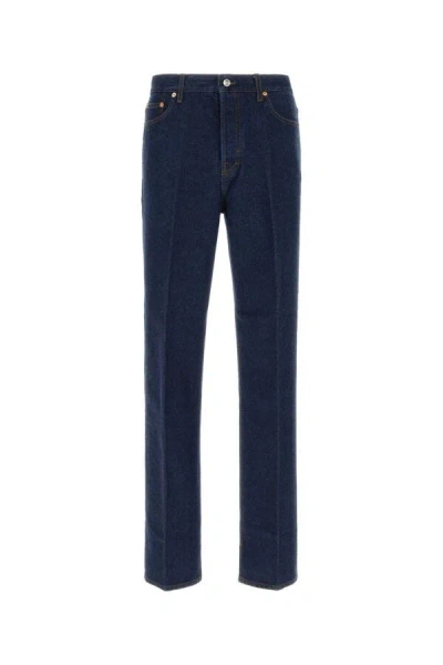 Gucci Logo Patch Straight-leg Jeans In Blue