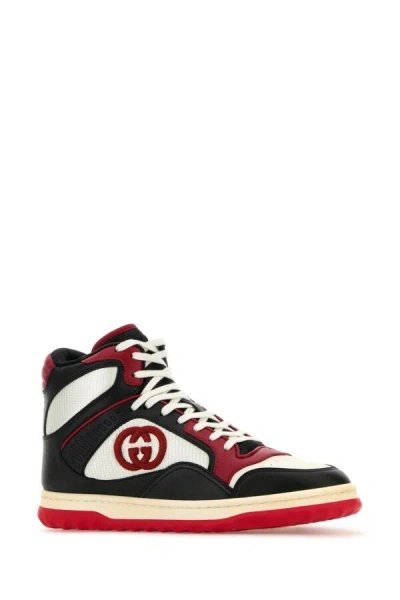 Gucci Men Multicolor Leather And Fabric Multicolor Sneakers In Multicolor