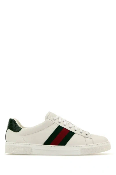 Gucci Ace Sneakers With Web Detail In White
