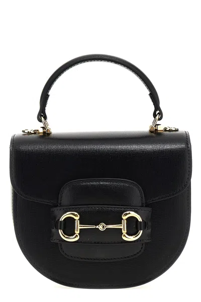 Gucci Elegant Mini Horsebit Handbag 18x15x6.5 Cm In Black