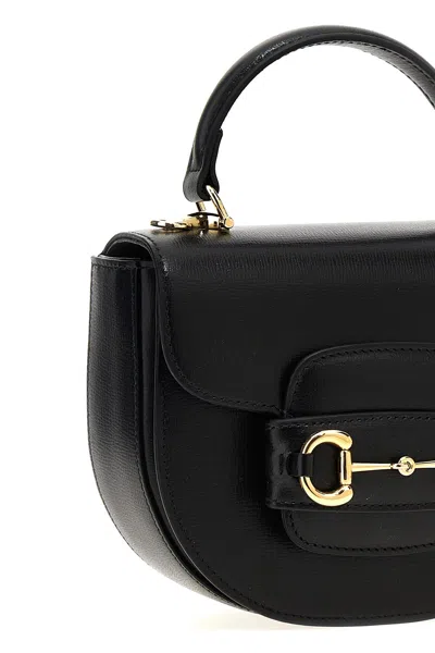 Gucci Elegant Mini Horsebit Handbag 18x15x6.5 Cm In Black