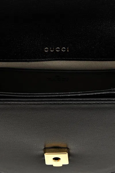 Gucci Elegant Mini Horsebit Handbag 18x15x6.5 Cm In Black