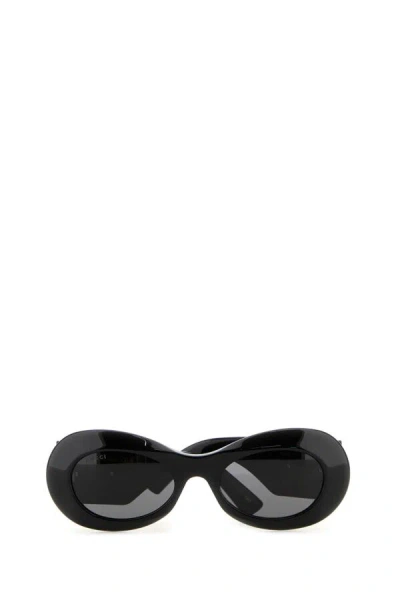 Gucci Black-black-grey Acetate Sunglasses In Black