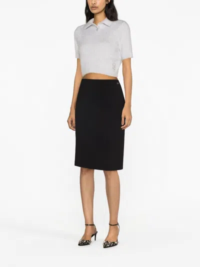 Shop Gucci Women Horsebit Wool Midi Skirt In Multicolor