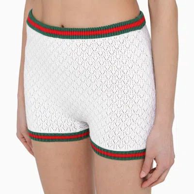 Gucci Ribbon Trimmed Shorts In White