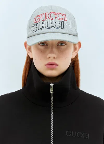 Gucci Women Logo Embroidery Baseball Cap In Gray