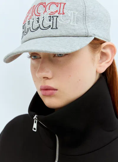 Gucci Women Logo Embroidery Baseball Cap In Gray