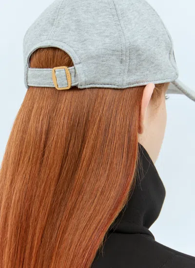 Gucci Women Logo Embroidery Baseball Cap In Gray