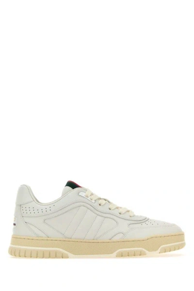 Gucci Reweb Sparrow Low-top Leather Sneakers In White