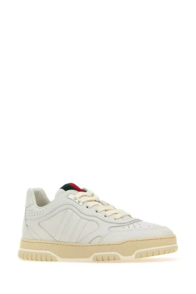 Gucci Reweb Sparrow Low-top Leather Sneakers In White