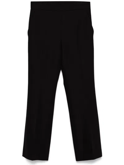 Gucci Mid-rise Flared Trousers With Embroidered Logo In Multicolor