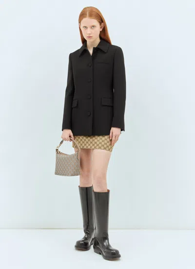 Gucci Wool Crepe Jacket In Black