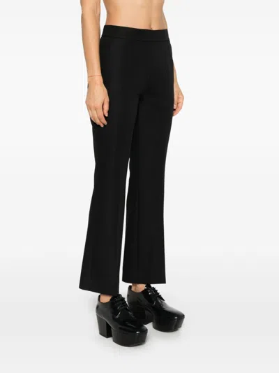 Gucci Mid-rise Flared Trousers With Embroidered Logo In Multicolor