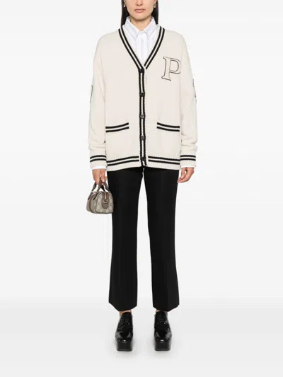 Gucci Mid-rise Flared Trousers With Embroidered Logo In Multicolor