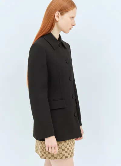 Gucci Wool Crepe Jacket In Black