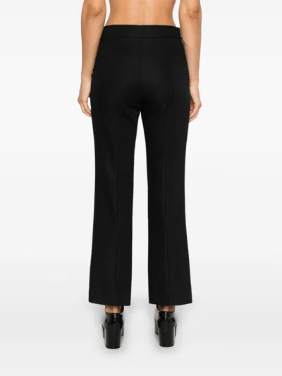 Gucci Mid-rise Flared Trousers With Embroidered Logo In Multicolor