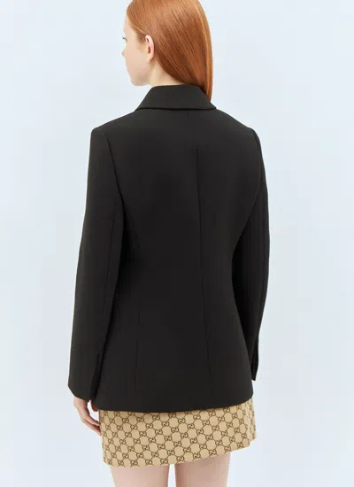 Gucci Wool Crepe Jacket In Black