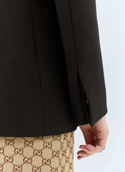 Gucci Wool Crepe Jacket In Black