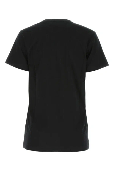 Isabel Marant Étoile Black Crewneck T-shirt With Logo Embroidery In Cotton Woman Isabel Marant Etoile In Black