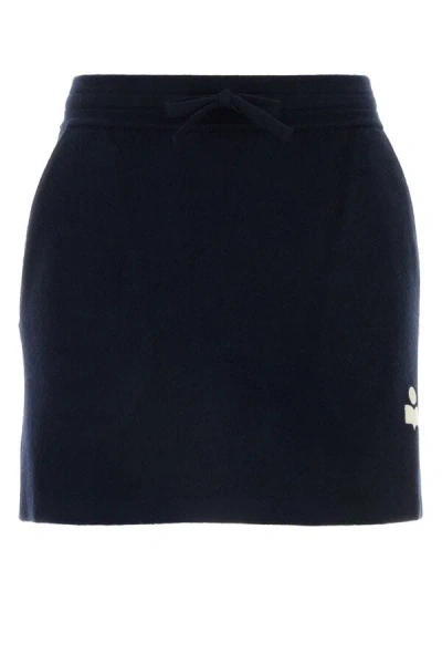 Isabel Marant Étoile Isabel Marant Etoile Women Midnight Blue Stretch Cotton Blend Amaline Mini Skirt In Blue
