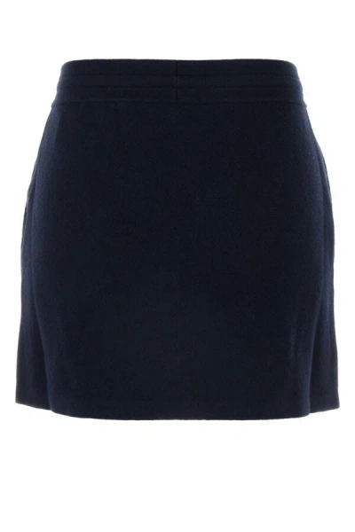 Isabel Marant Étoile Isabel Marant Etoile Women Midnight Blue Stretch Cotton Blend Amaline Mini Skirt In Blue