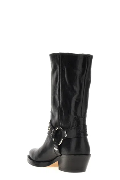 Isabel Marant Antya Leather Cowboy Boots In Black