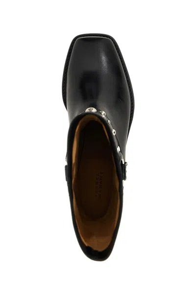 Isabel Marant Antya Leather Cowboy Boots In Black