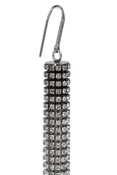 Isabel Marant Dangling Rhinestone Drop Earrings In Silver