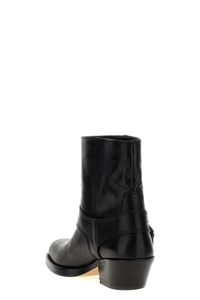 Isabel Marant Akson Embellished Tasseled Leather Ankle Boots In Black