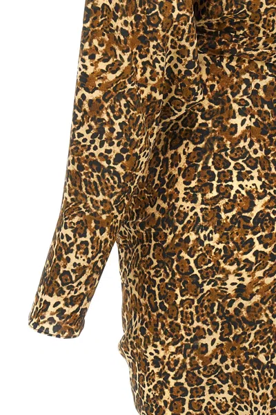Isabel Marant Cleora Asymmetric Belted Leopard-print Stretch-silk Dress In Multicolor