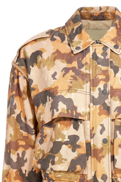 Isabel Marant 'camouflage Utility' Jacket Drawstring In Multicolor