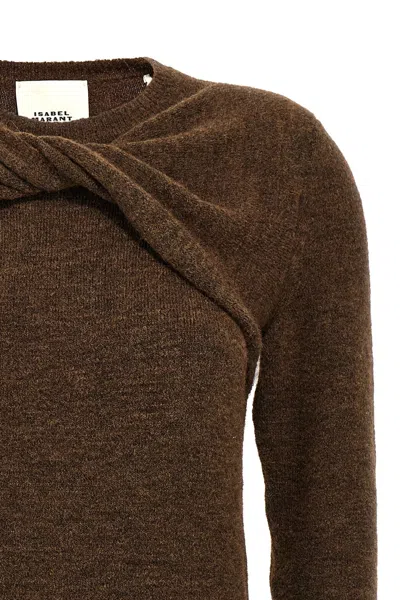 Isabel Marant Brown Kern Sweater In Burgundy