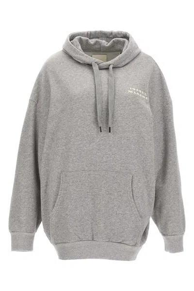Isabel Marant Long-sleeved Hooded Sweater In Gray