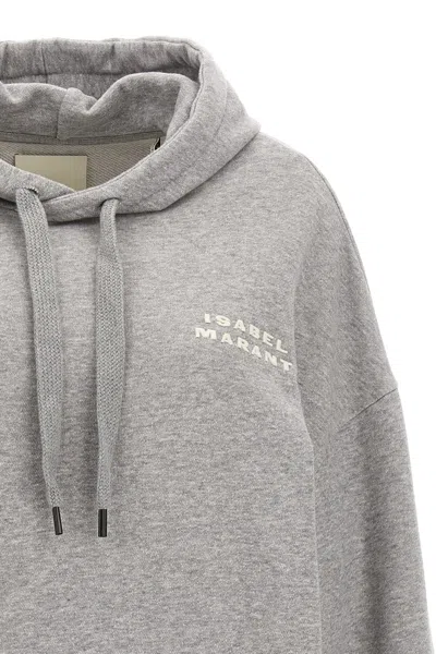 Isabel Marant Long-sleeved Hooded Sweater In Gray