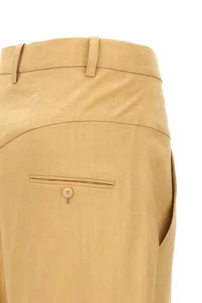 Isabel Marant High Waist Pleated Wide Leg Trousers In Cream