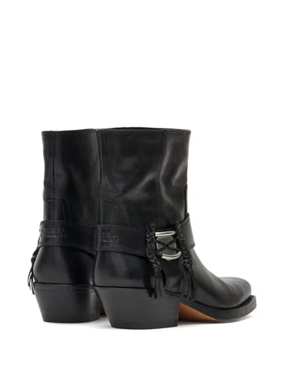 Isabel Marant Akson Embellished Tasseled Leather Ankle Boots In Multicolor