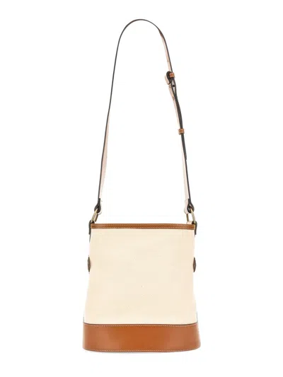 Isabel Marant Samara Logo Embroidered Shoulder Bag In White